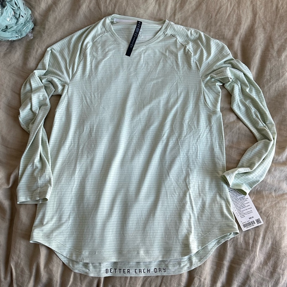 NWT lululemon Drysense long sleeve shirt mens sz L light mint green